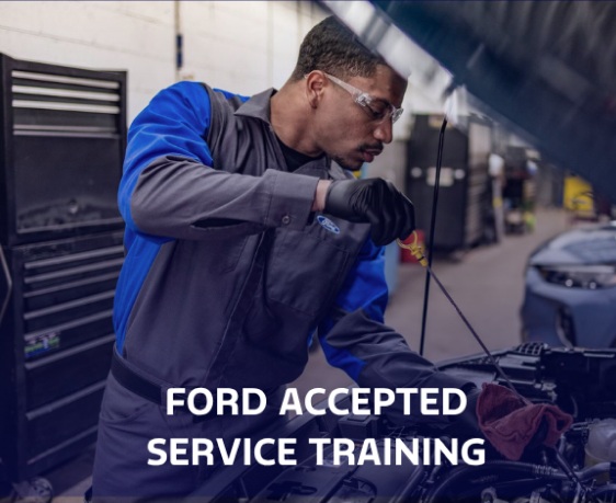 graphic: photograph service bay. classroom training test outs.